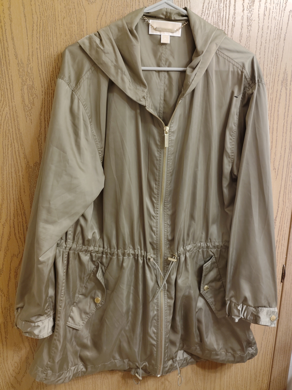 Michael Kors Sage Green Lightweight Hooded Utility Anorak